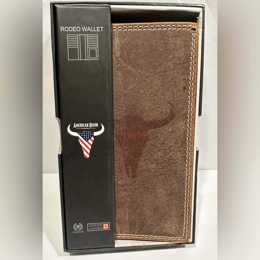 American Bison Men's Genuine Leather Rodeo Wallet